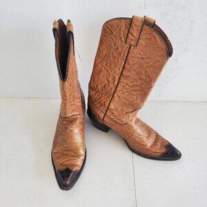 Texas Imperial Golden Buckboard M81 Tan & Brown Distressed Cowboy Boots 9.5D